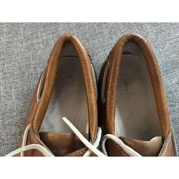 Cole Haan Shoes Mens 10 Hayden Boat Lace Up Loafers C10254 Brown Leather…